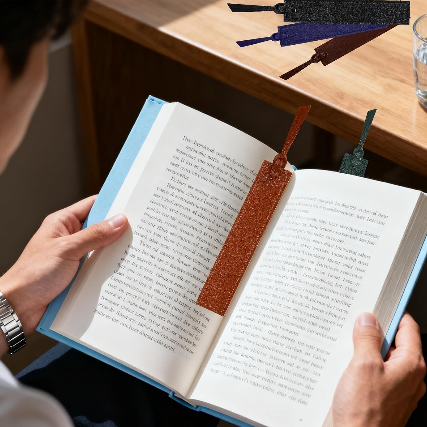 10Pcs Leather Bookmarks,Page Markers Handmade Stitched Bookmarks for Book Reader Office School Students Teachers — image 2