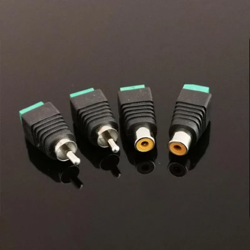 2/4 Pair Speaker Wire cable to female & male RCA Adapter Connector Jack Plug LED - 2 PAIRS — image 6