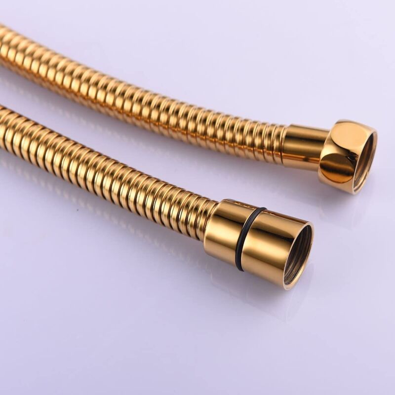 Gold Anti Kink Stainless Steel Flexible Shower Hose with Solid Brass Connector, 2M 78in — image 2