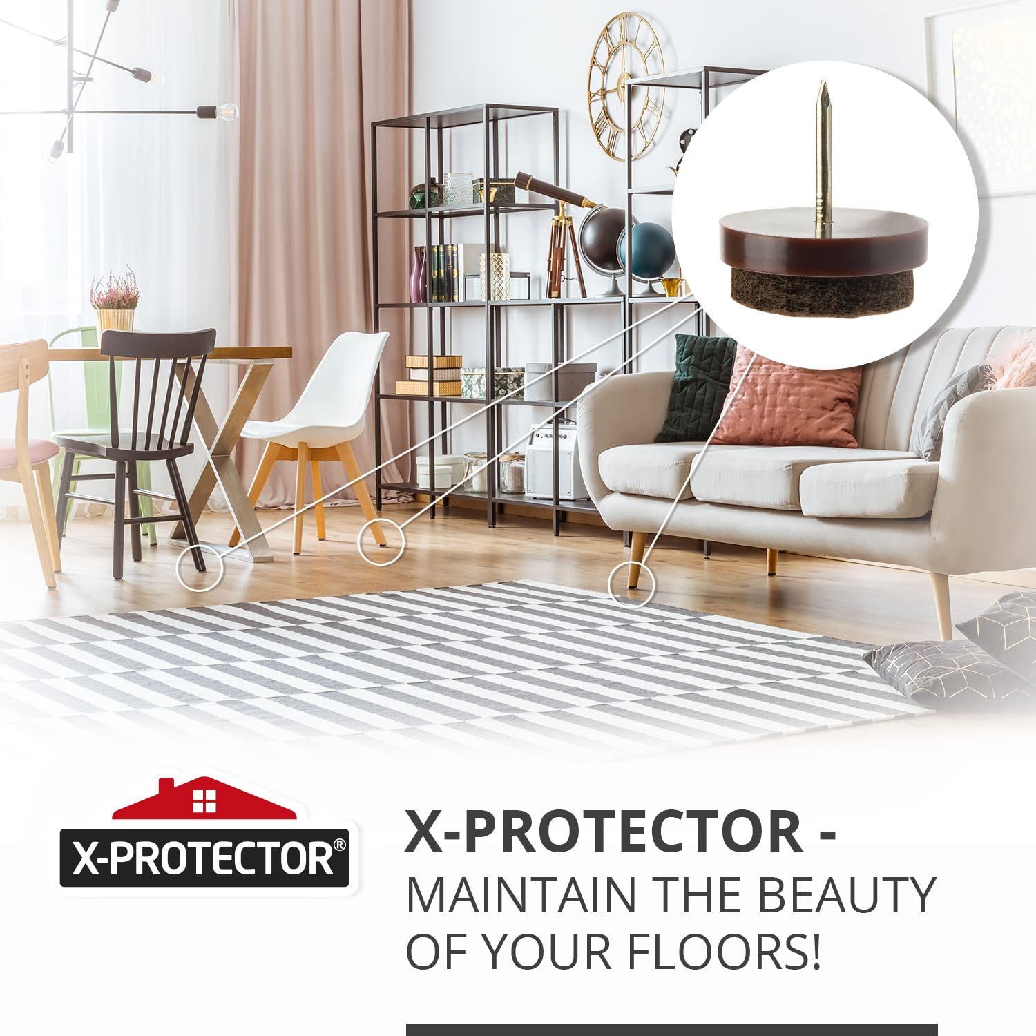Furniture Pads-Felt Chair Pads for Hardwood Floors - Floor Protectors for Furniture Legs-Best Furniture Sliders for Hardwood(4pcs) — image 4