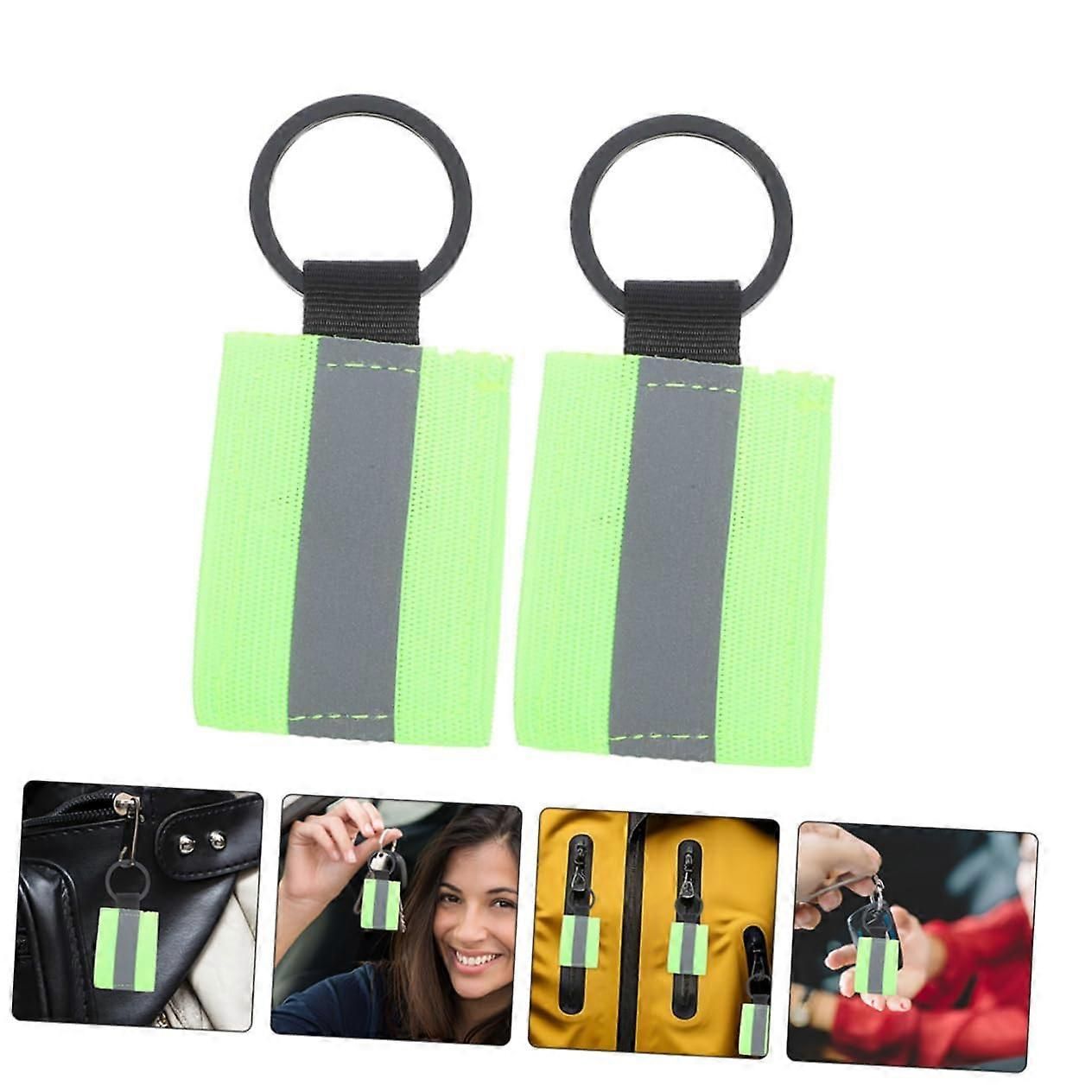 6pcs DoubleSided Reflective Keychain for Backpacks Bags and Night Running Visibility Accessory โ image 3