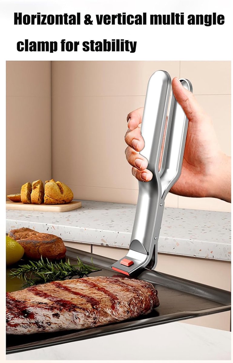 Barbecue Tongs - Anti-Scorch Clamps - Pack of 2 - Stainless Steel Anti-Scorch Clamps - Use to remove hot plates, bowls, pizza pans, etc. with food from — image 5