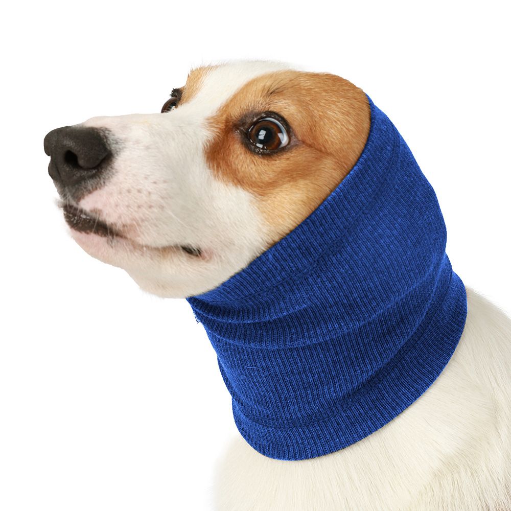 3-Pack Blue Instant Calming Dog Warm Hoods and Ear Covers (M Size) - Anxiety Relief Noise Reduction & Grooming Support, Breathable Full-Head Protection
