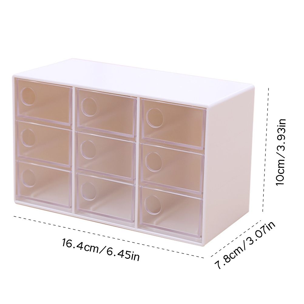 Mini 9 Grid Drawer Desk Storage Box Plastic Storage Organizer for Home Office — image 2