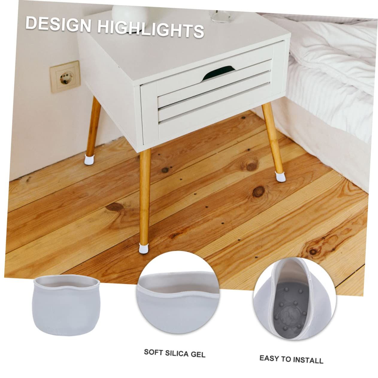 50pcs Table and Chair Foot Cover Furniture Protective Cover Silicone Table and Chair Foot Covers Table Foot Mats — image 4
