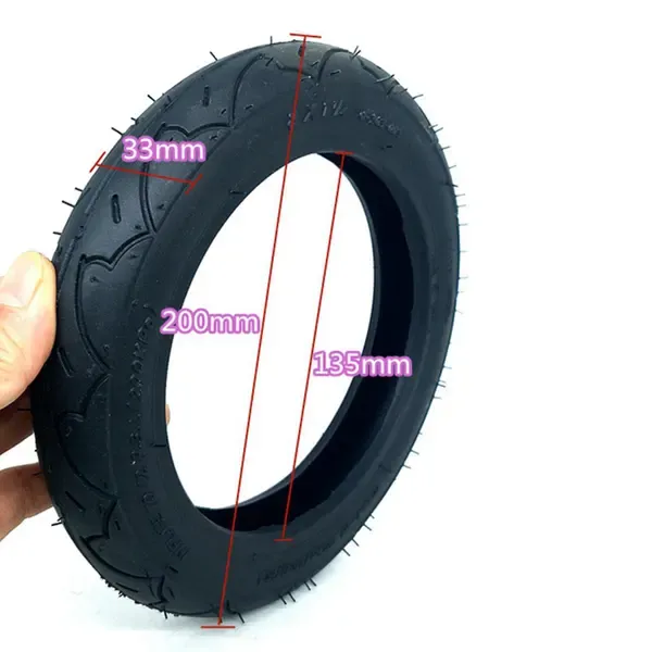 2x High Quality 8 Inch Tire 8x1 1/4 Scooter Tire & Inner Tube Set Bent Valve Fits Bicycle Electric /, Made of Rubber โ image 2