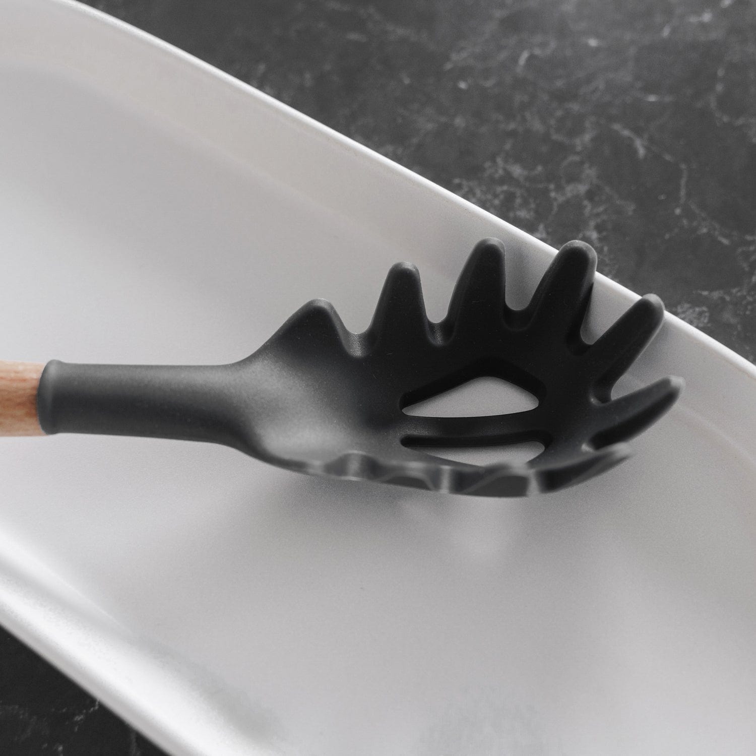 Beechwood & silicone pasta spoon charcoal โ image 5