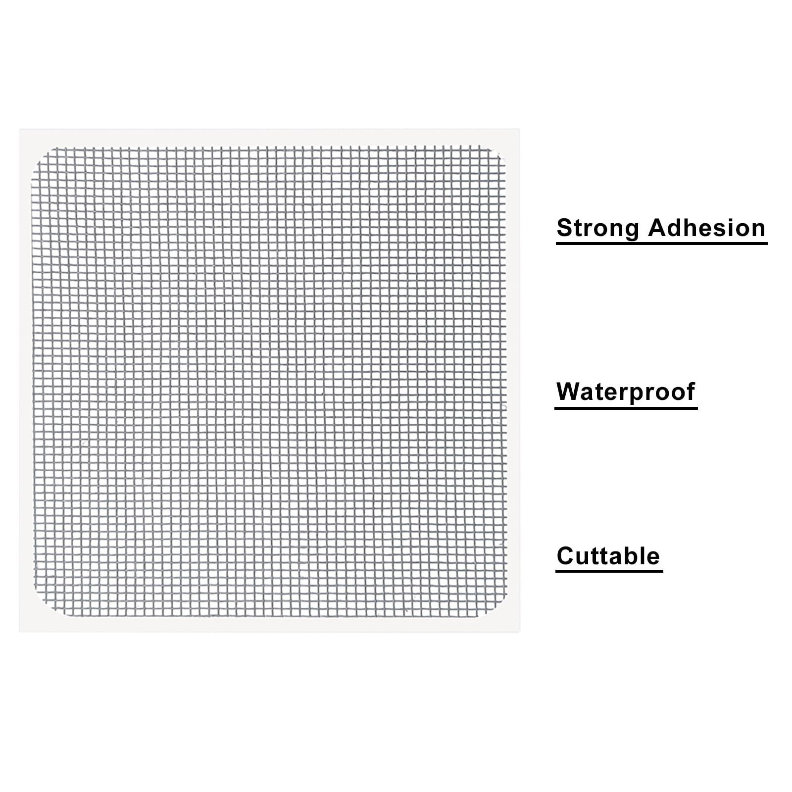 Window Screen Repair Patch, 3-Layer Strong Adhesive Window Screen Mesh Tape, Repair for Window and Door Tears (10cm x 10cm),Black — image 4