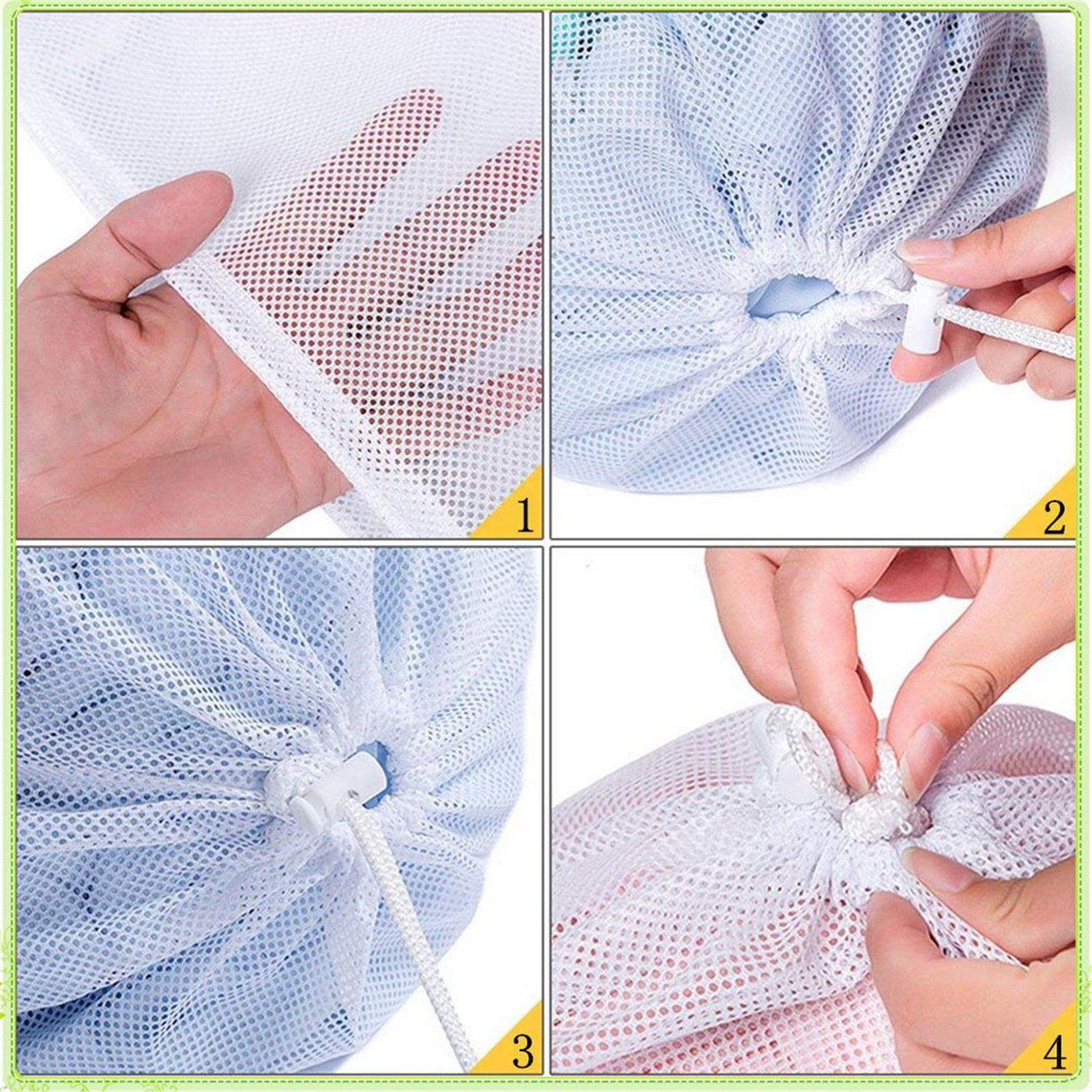 2 Pieces Honeycomb Delicates Laundry Bags, Zippered Mesh Wash Bags for Cotton Clothes, Sheets and Shoes, Black, 60 × 89.9 cm — image 6
