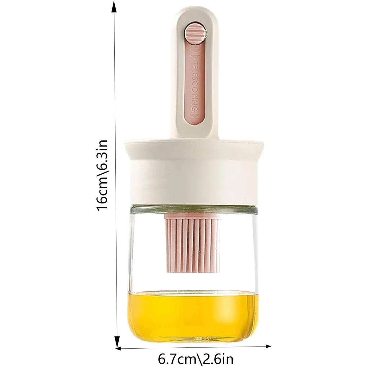 2pcs Glass Oil Bottles with Silicone Brush for Kitchen Cooking Oil Dispenser Set — image 3