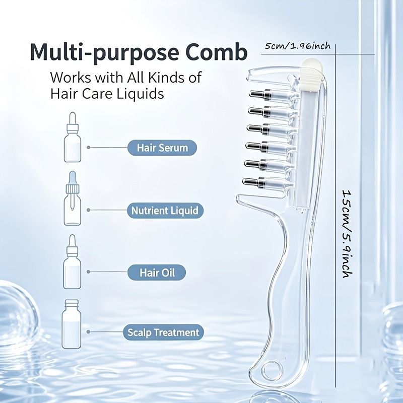 Liquid Guide Comb with Dust Cover and Dropper, Gift Boxed Scalp Treatment Applicator for Hair Follicle Care & Head Massage—Purple