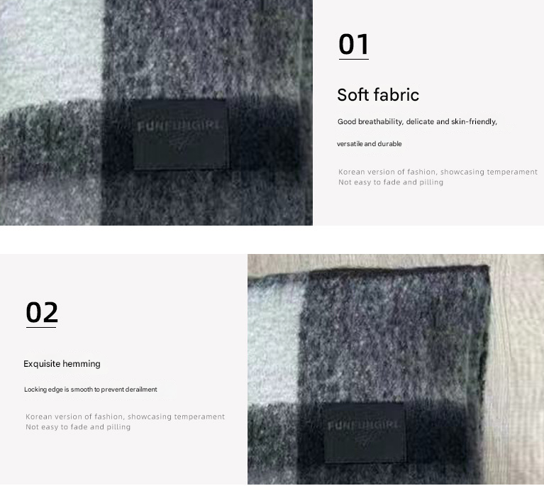 Green Classic Plaid Faux Cashmere Winter Scarf - Warm and Stylish 50 x 180 cm Design โ image 3