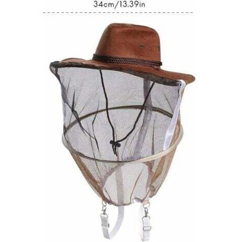 Beekeeping Hat With Veil Poly Cotton Beekeeping Veil Beekeeper Hat Mosquito Fly Mask Cap Outdoor Fishing Head Net Face — image 3