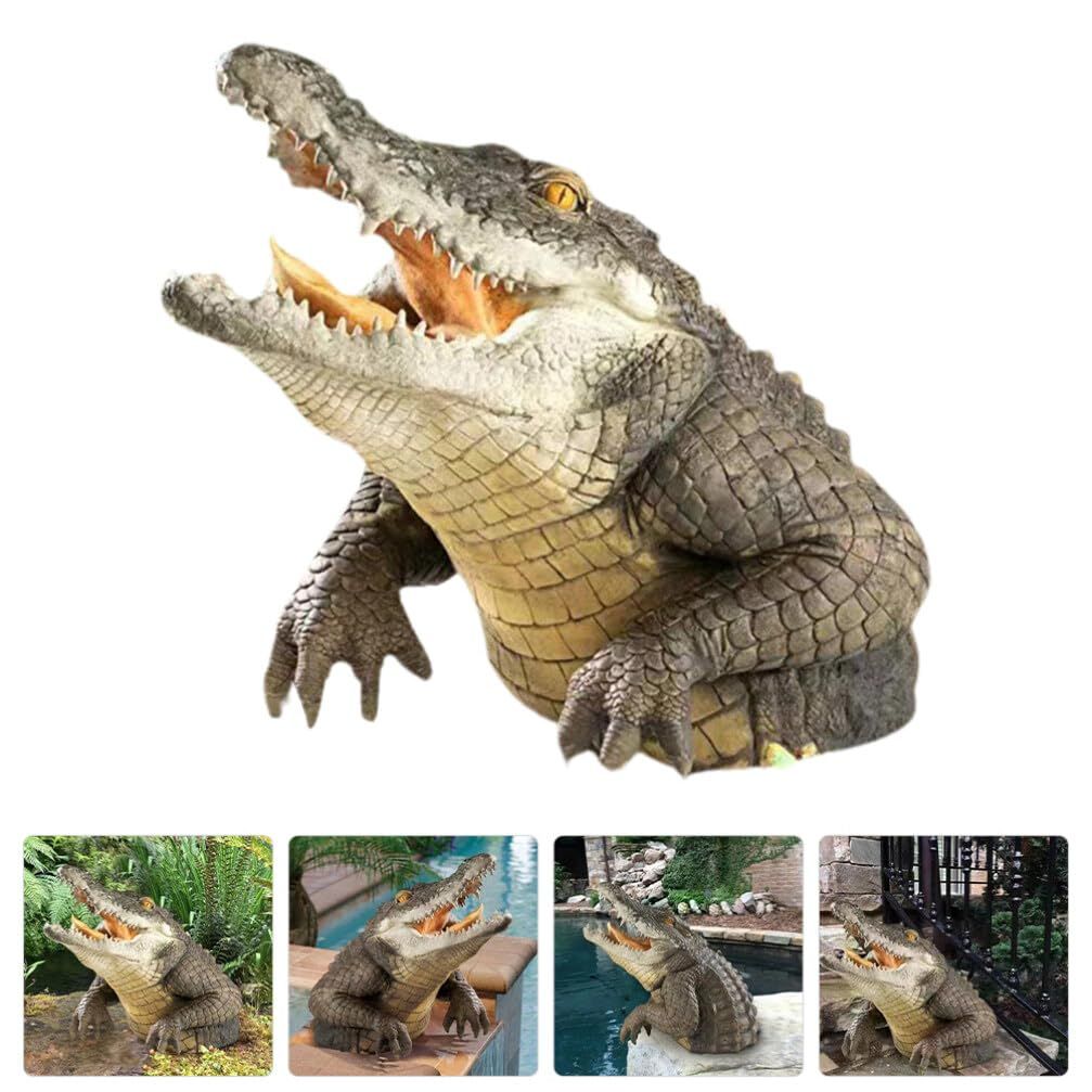 Ocean Decoration Pond Floating Crocodile Head Crocodile Garden Sculpture Fake Crocodile Head Floating Simulation Realistic — image 3