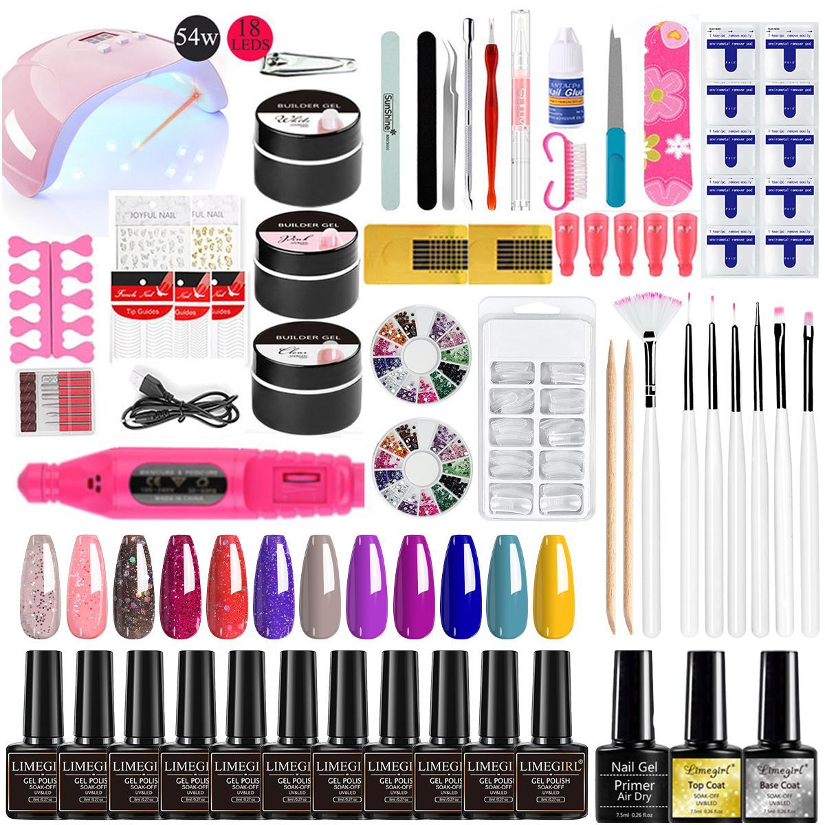 Nail Art Kit Gel Lamp Nail Grinder Nail Polishes Nail Art Tools Nail - Multi - Size 168-4 โ image 6
