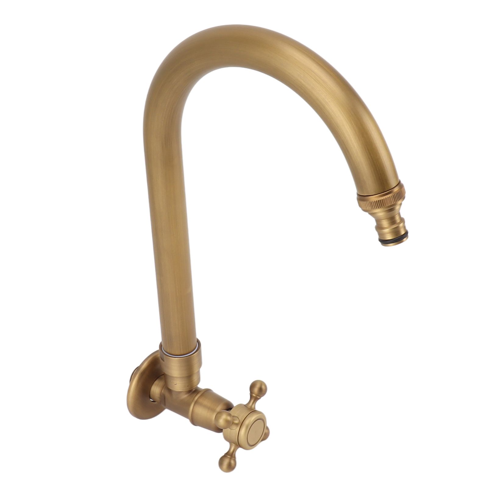 Garden Outdoor Faucet Antique In Wall Frost Crack Prevention 360 Degree Rotation Single Cold Water Faucet Tap Thin Mouth — image 5