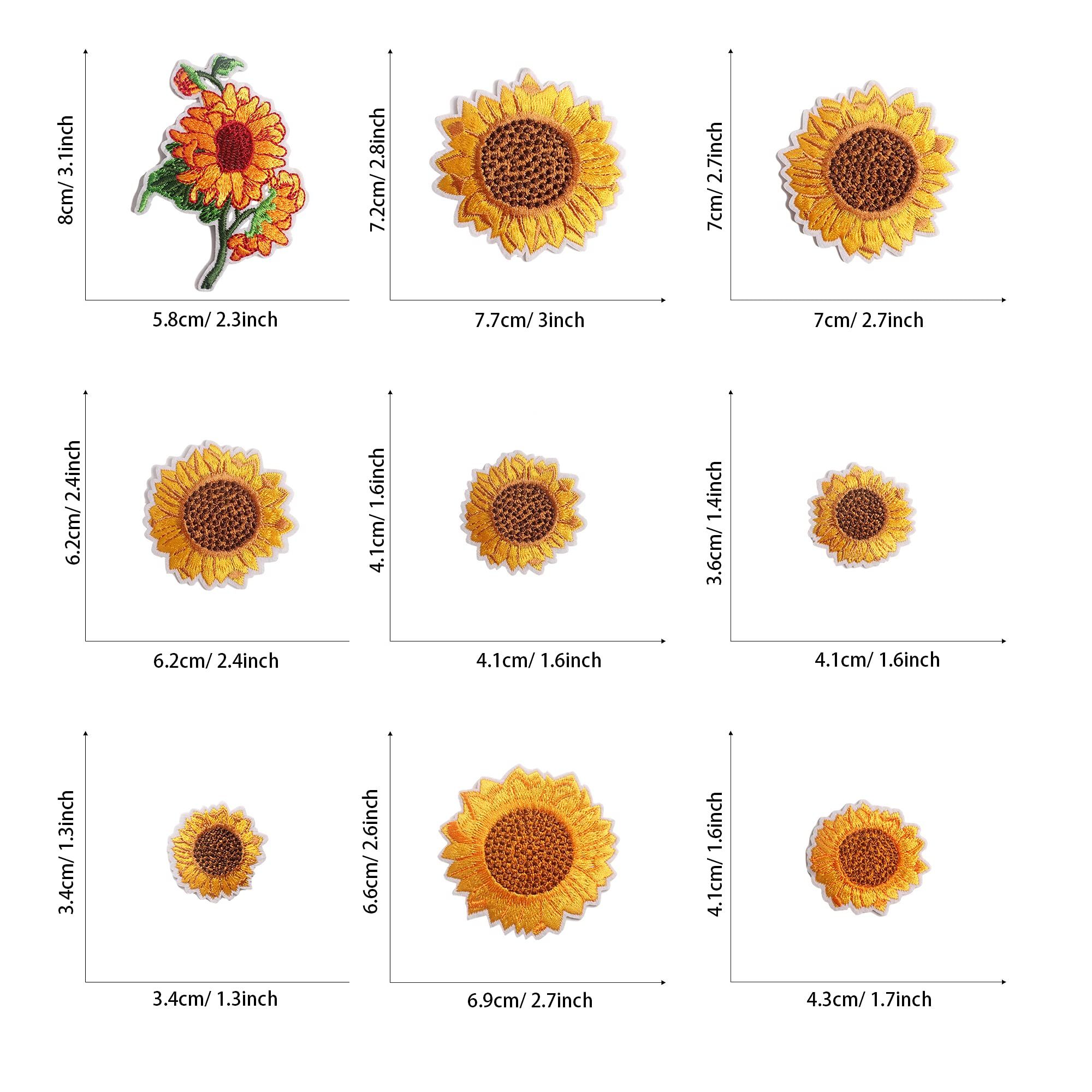 20 PCS Embroidered Flowers Iron on Patches, Sunflower Sew On Patches Bird Butterfly Embroidered Appliques Sticker Patches โ image 3