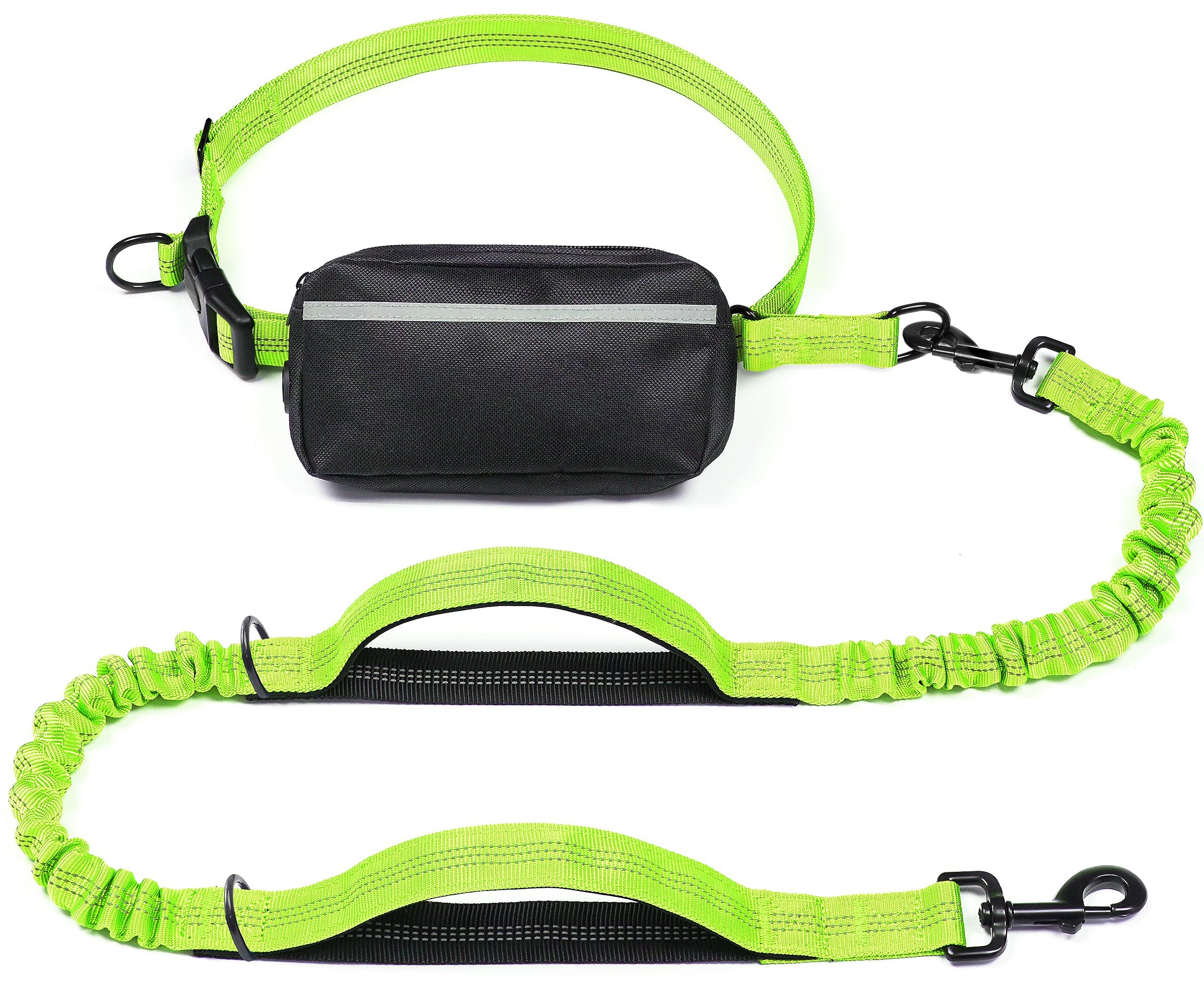 Hands-Free Dog Leash Set with Waist Belt and Storage Pouch, Shock-Absorbing Bungee Leash for Jogging, Walking, and Outdoor Adventures, Reflective Safety Design — image 2