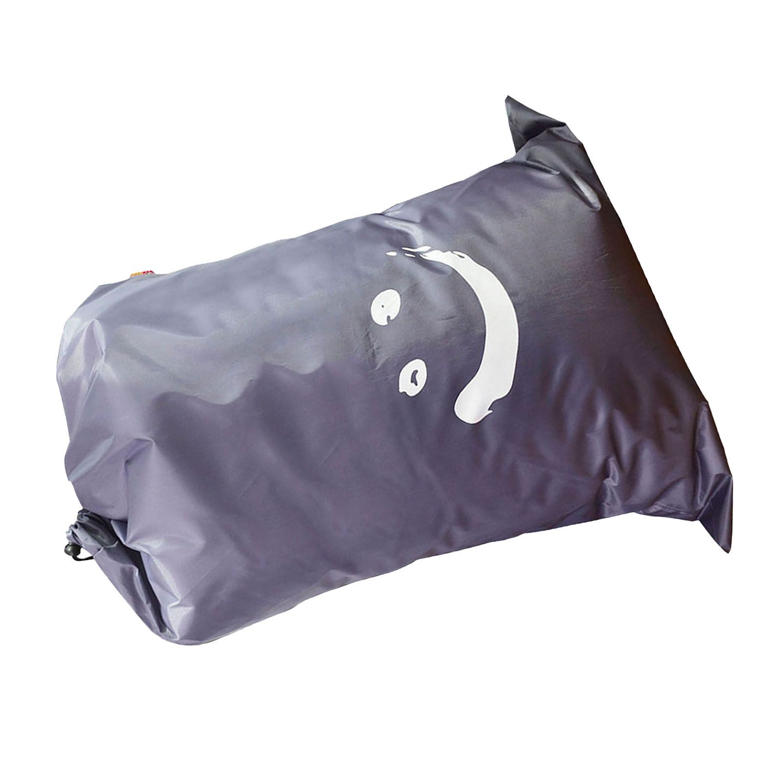 Laundry Bag Nylon Drawstring Cylinder for Household Travel Dirty Clothes Quilt Books Storage Dark Grey Smiling Face โ image 3