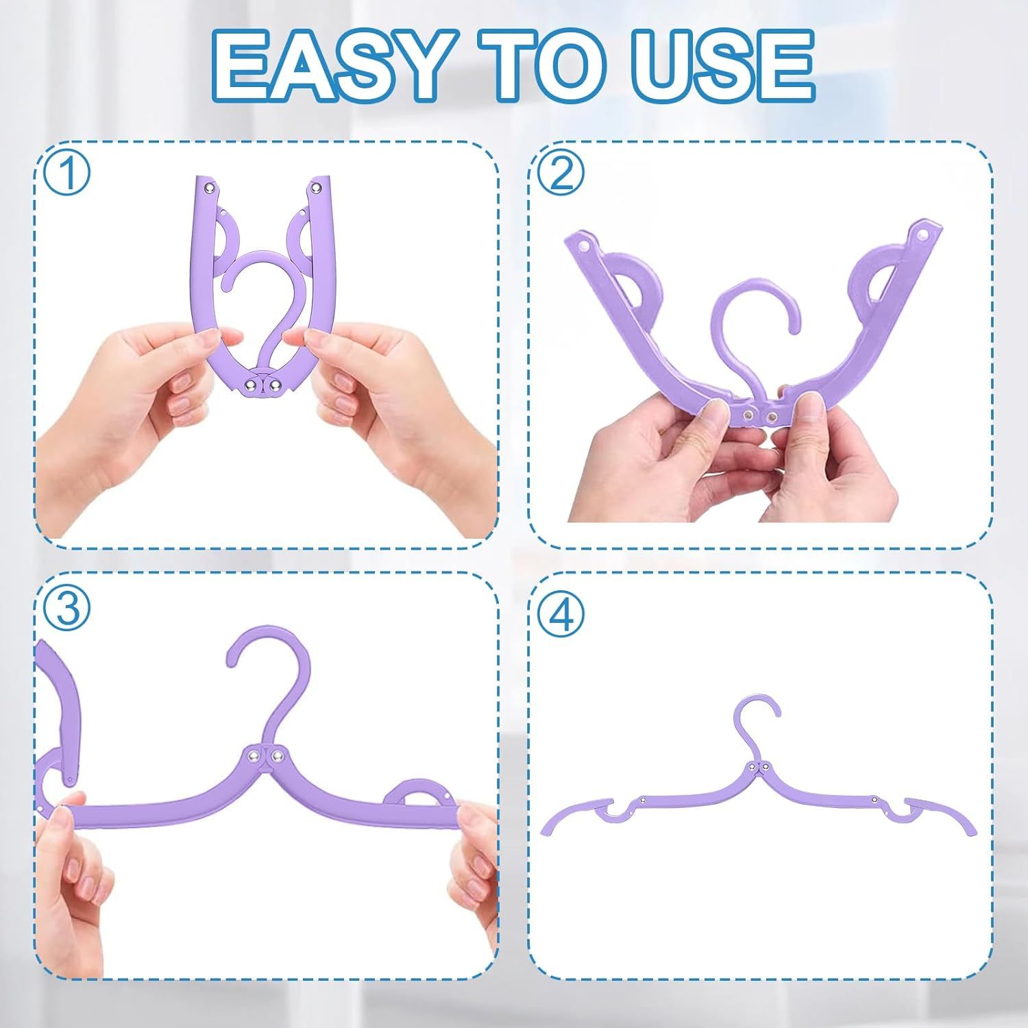 10 Pcs Travel Hangers Cruise Ship Essentials Accessories Portable Folding Clothes Hanger Foldable Drying Rack — image 6