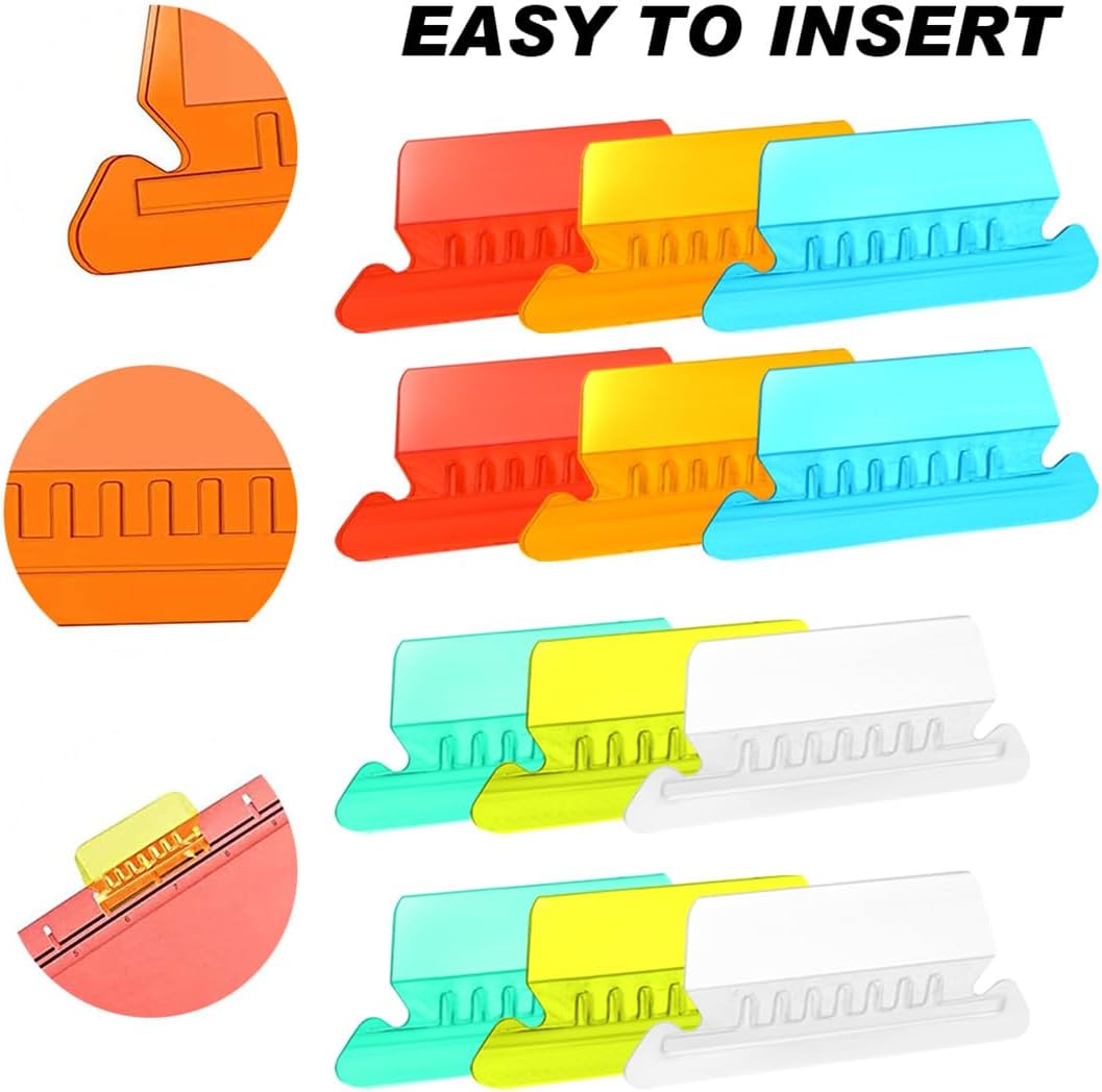 File Folder Tabs Hanging File Folder Labels 60 Sets Plastic File Tabs with Inserts for Hanging Files — image 5