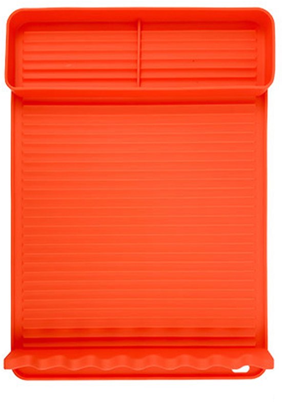 Silicone BBQ Grill Mat - 8-Slot Mat with Drip Tray - Heat-Resistant and Dishwasher-Safe - 40 × 27 cm - Orange