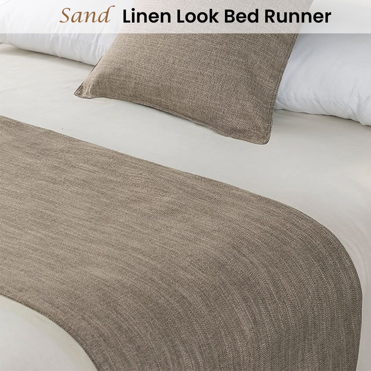 Jason Linen Look Sand Bed Runner Double/Queen โ image 2