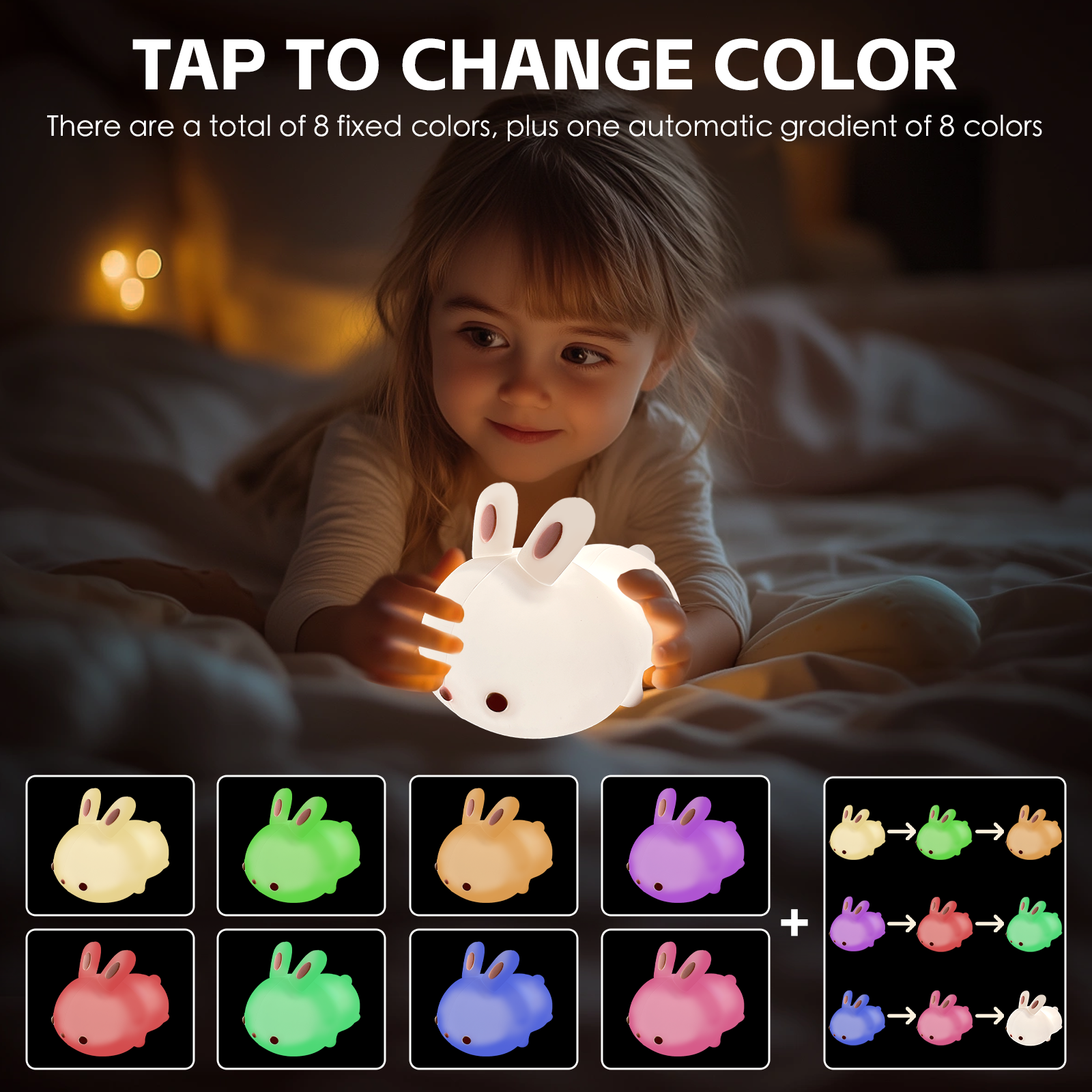 Squishy Cute Bunny Night Light — image 5