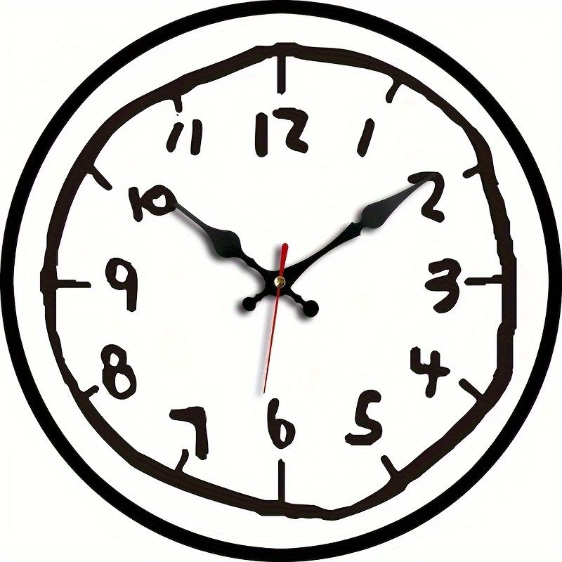 12in/30cm Modern Minimalist Wall Clock, Silent Non-Ticking Battery Powered Decorative Clock with Art Number Design for Living Room Kitchen Office
