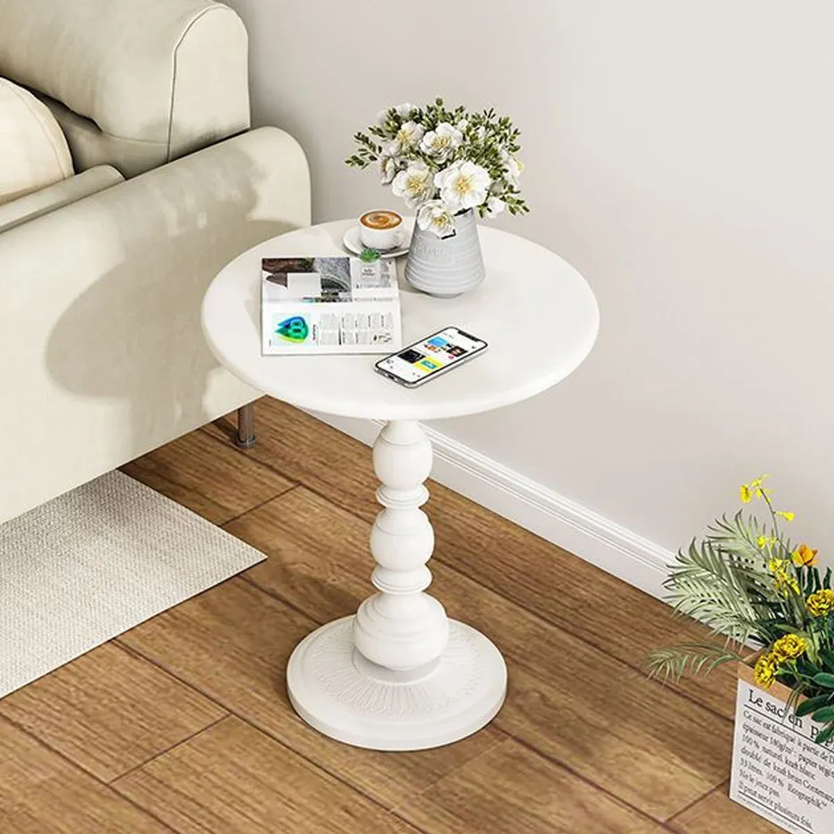 Nordic Retro Wrought Iron Small Round Coffee Table For Living Room Sofa Side โ image 6