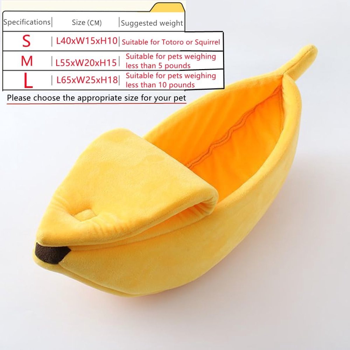 Banana-shaped pet bed - Creative dog and cat kennel - Warm and soft plush puppy mat - Cute fruit design for cats, kittens, and dogs - Available in various — image 4