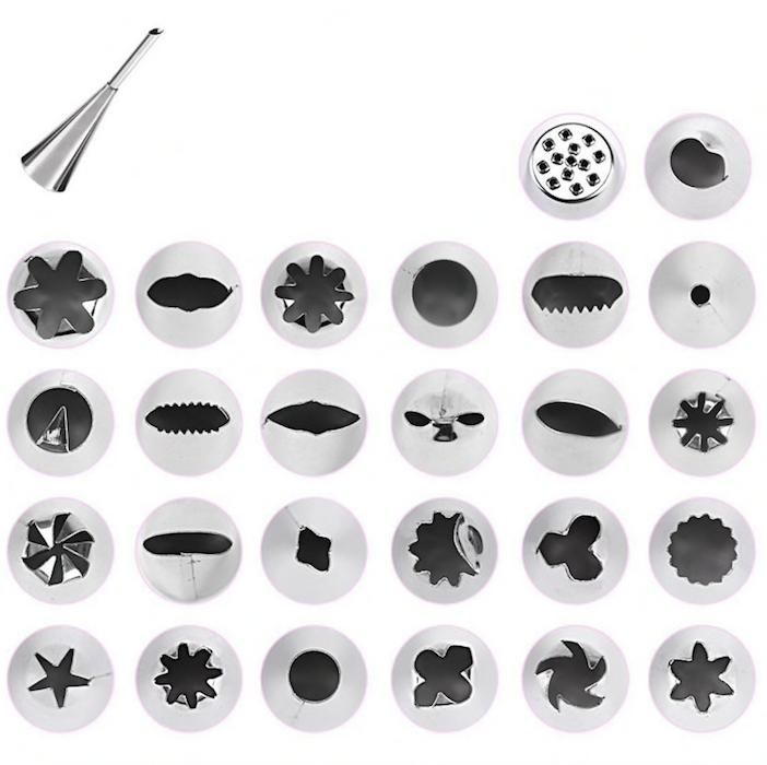 27pcs Liquor Tips, Bag & Connector Cake Decorating Tool Set, Turquoise — image 5