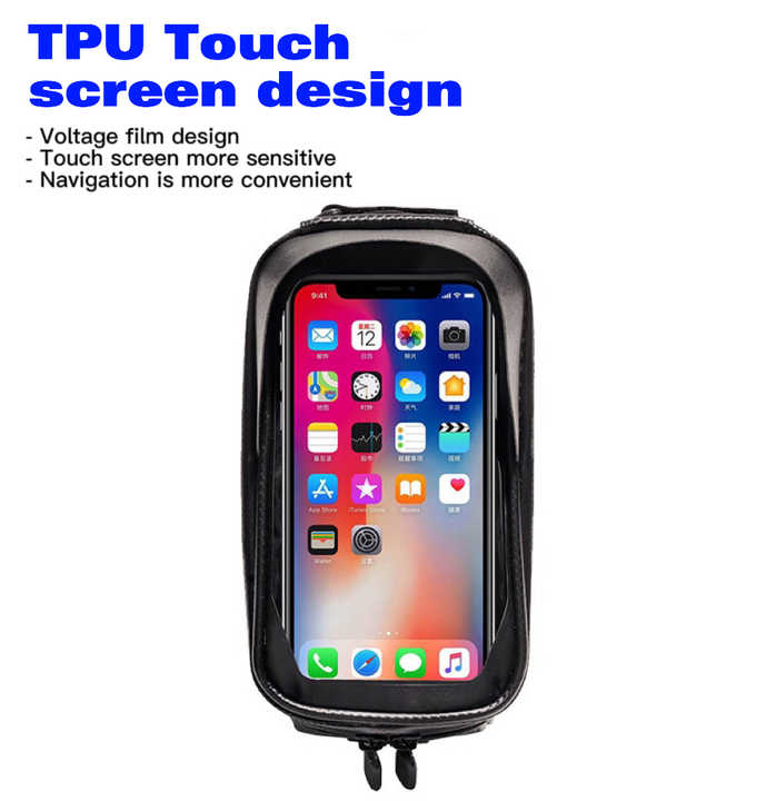 Waterproof Bicycle Phone Frame Bag with Sun Visor, TPU Touchscreen, and Storage Pockets for Road and Mountain Bikes โ image 4