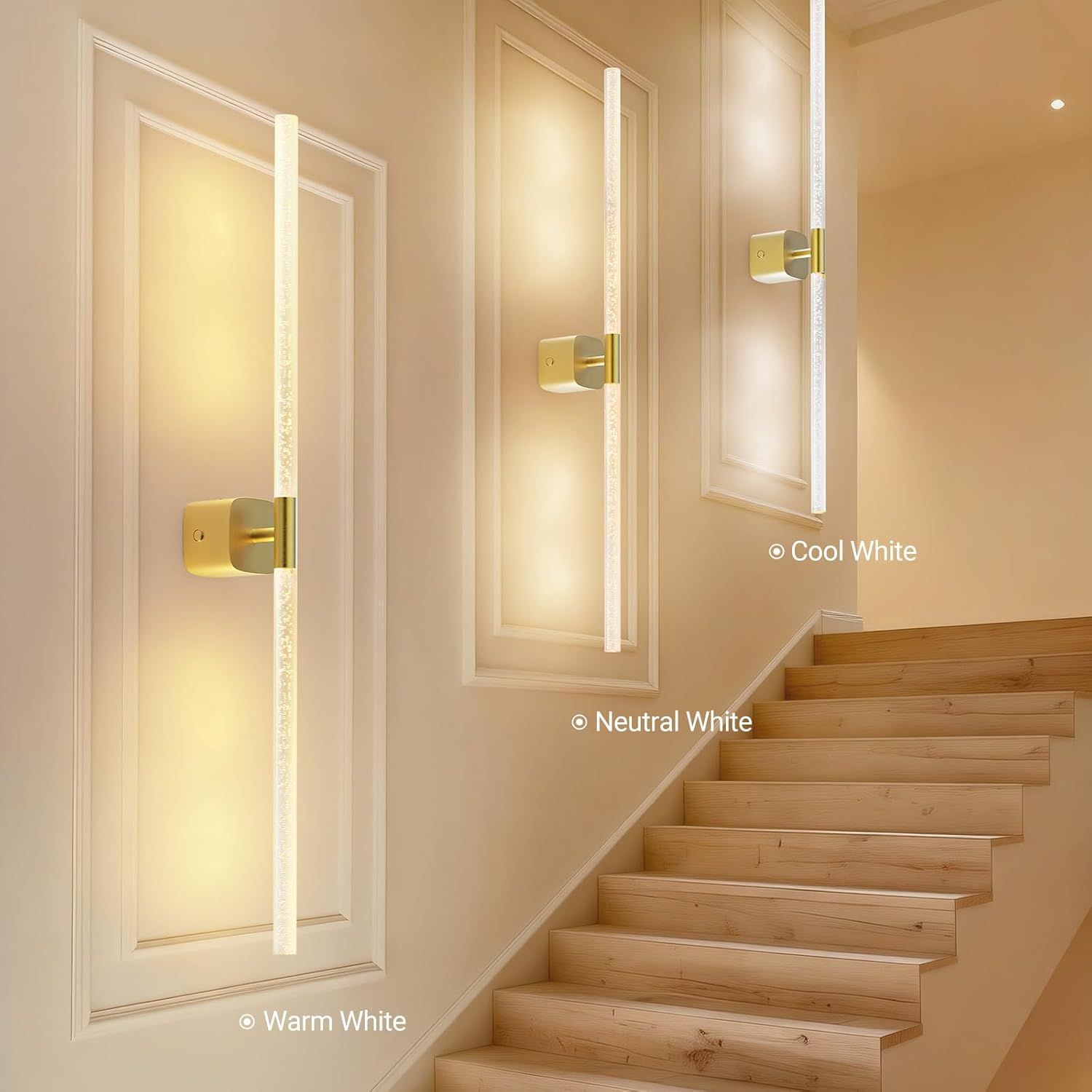 Gold Battery Operated Wall Sconce Set of 2, Rechargeable Wireless Wall Lights with Remote and Touch, 360° Rotatable Sconces Wall Decor for Bedroom Living Room — image 2