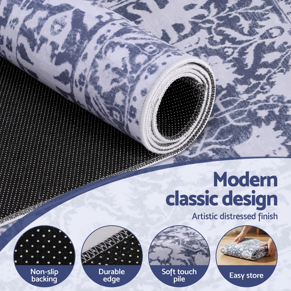 Artiss Hallway Runner Rug 80x180cm Soft Velvet Washable Modern Kitchen Mat — image 6