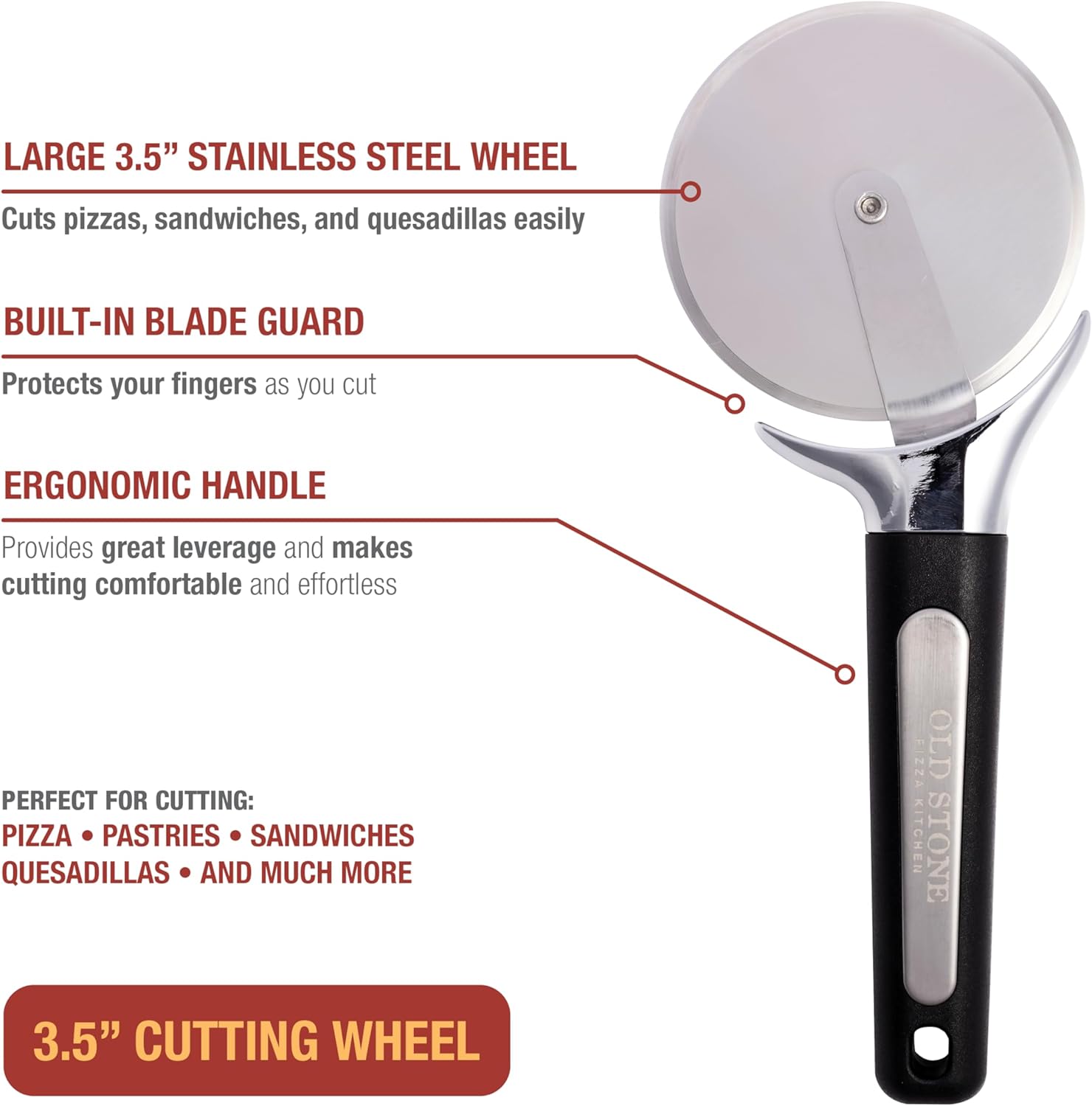Premium Stainless Steel Pizza Cutter Wheel Pizza Slicer, 3.5-inch Pizza Cutter Wheel โ image 6