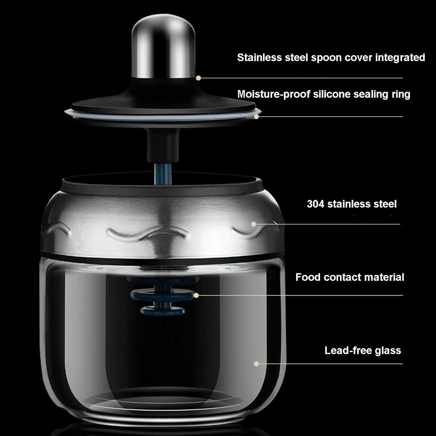 Revolving Spice Rack Organizer, 4-Jar Seasoning Containers with 360° Rotating Holder, Oil and Vinegar Dispenser Set, Salt Pepper — image 4