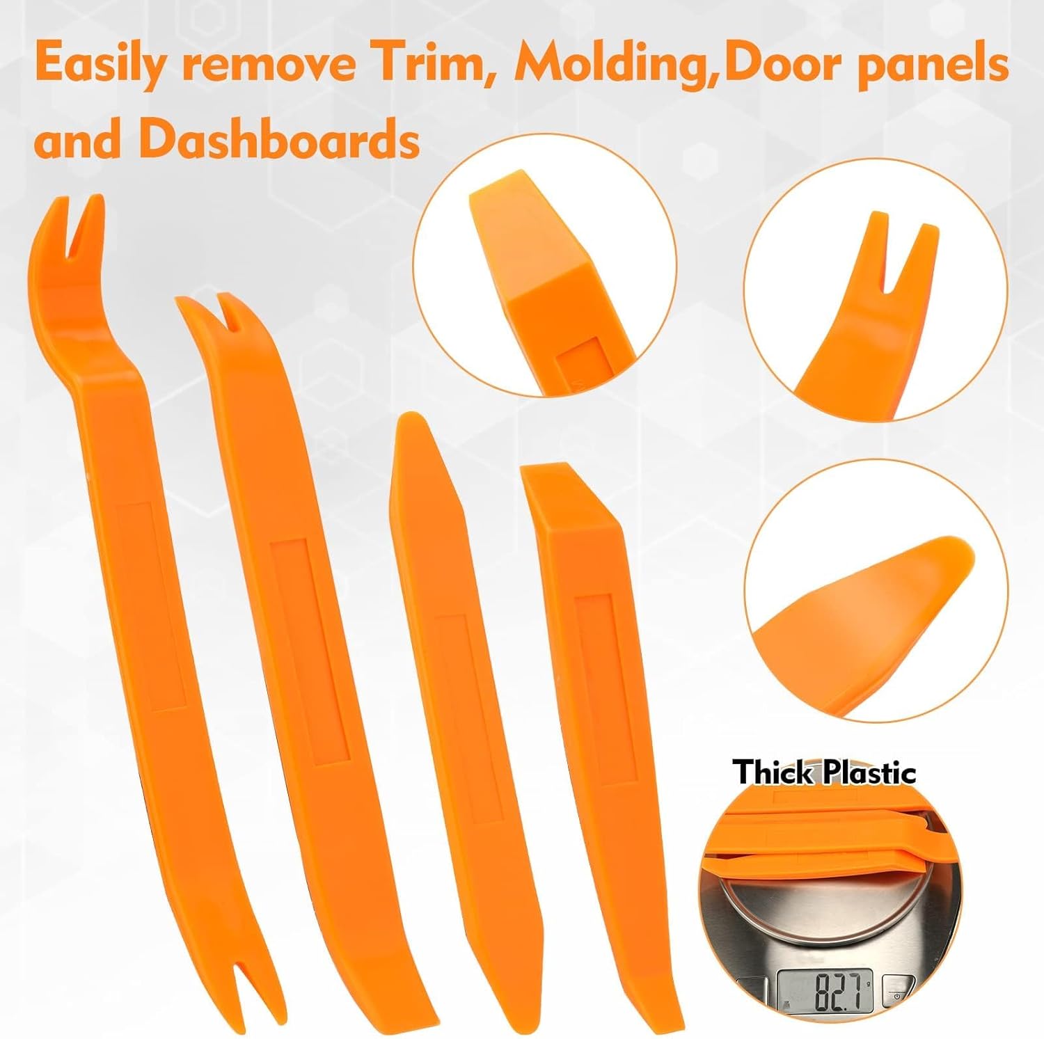 4Pcs Auto Door Clip Panel Trim Removal Tool Kits Thick Plastic Car Tools for Car Dash Radio Audio Installer Pry Tool with Paper Box โ image 4