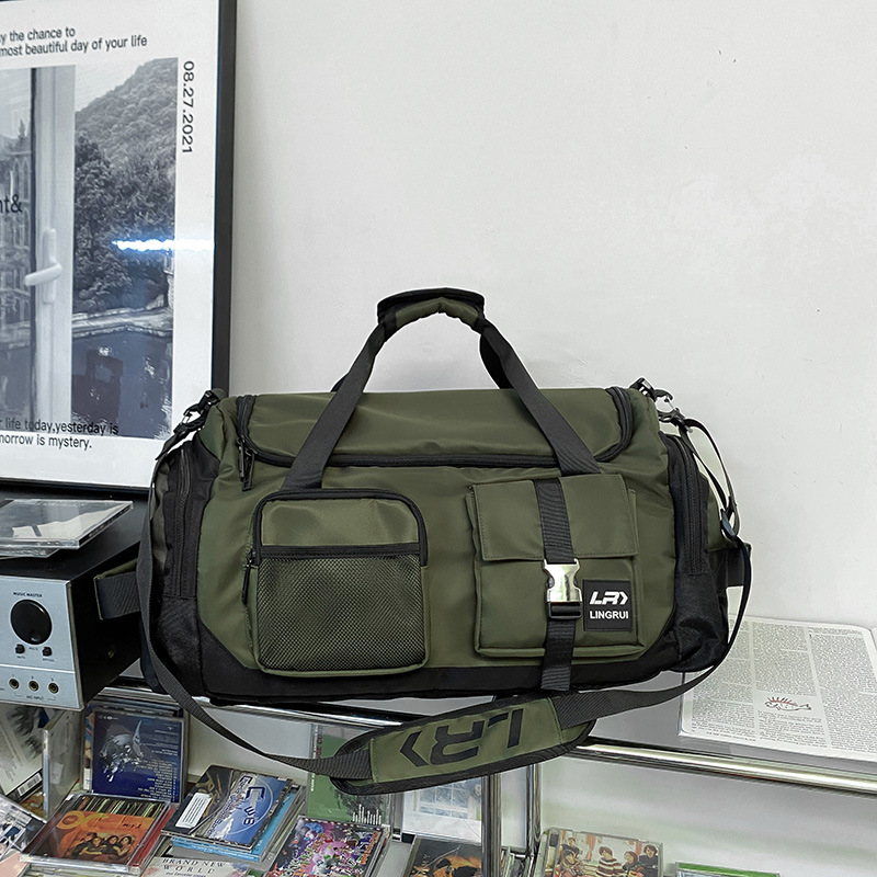 Green Unisex Travel Bag with Utility Buckles and Wet/Dry Compartments โ image 2
