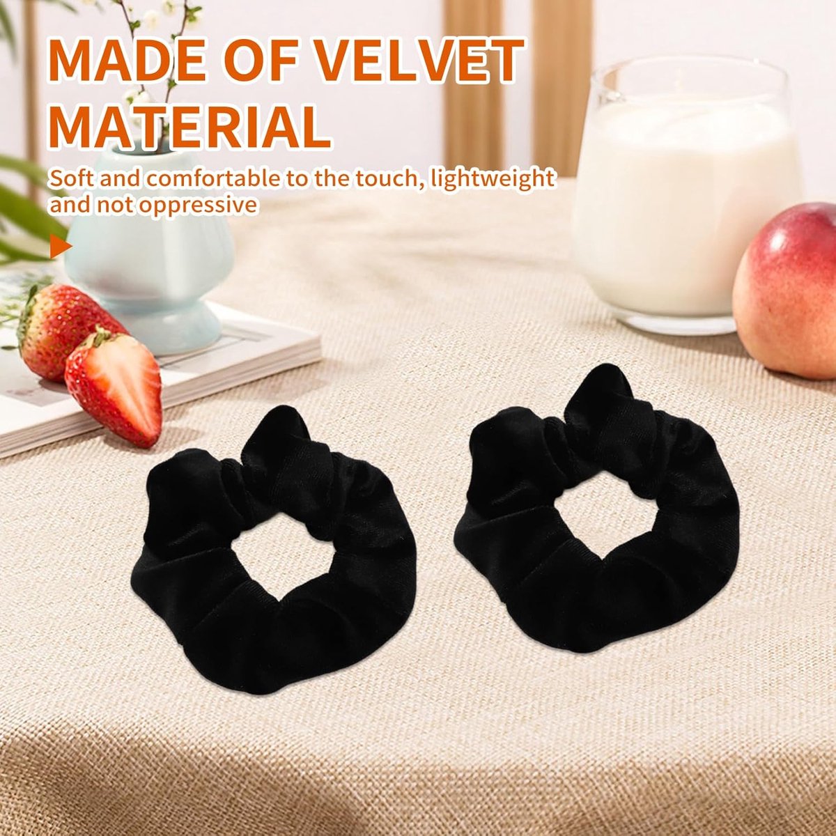 2-pack hair ties - Soft knitted hair ties for women - Hair ties for girls - Elastic headbands - Hair ties for ponytails - Hair accessories - Women & girls — image 4