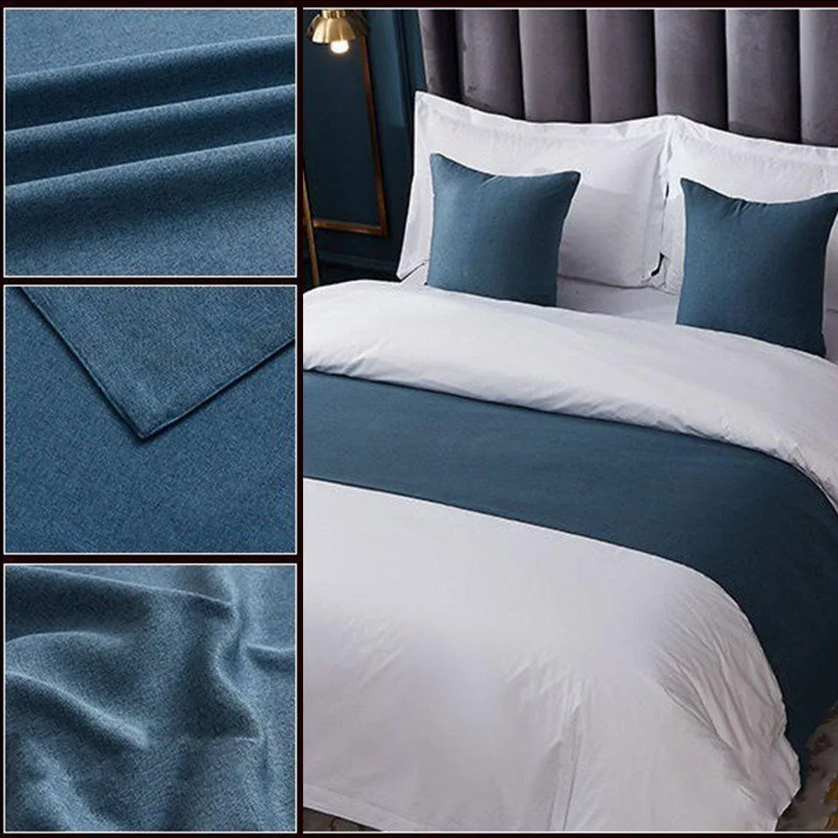Luxury Hotel Bedding Set Bed End Towel Pillow Cover for Bedroom and Hotels - Green-45x45cm-Pillow cover — image 6