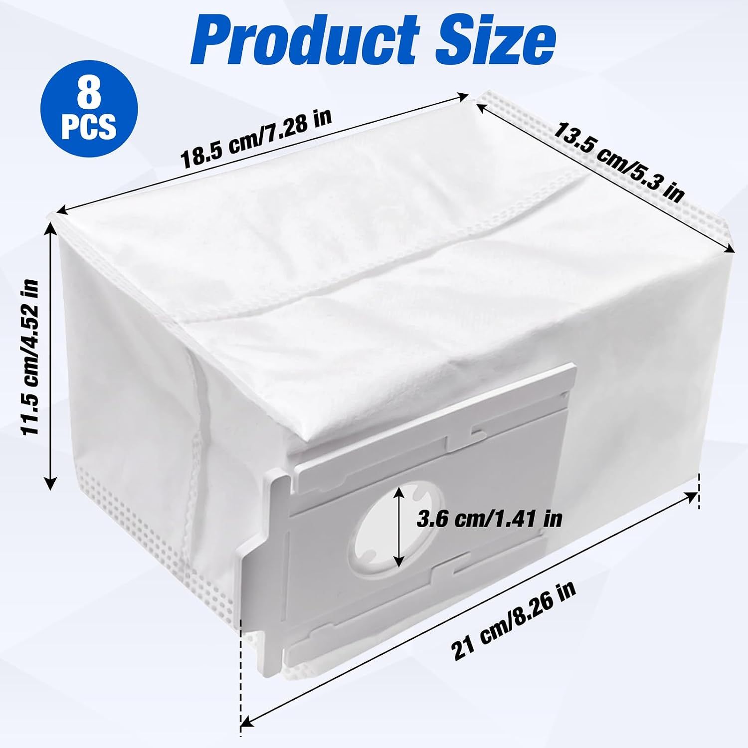8 Pcs VCA-RDB95 Dust Bags Replacement Parts for Samsung Jet Bot Vacuum | For SAMSUNG Jet Bot AI+/Jet Bot+/Bespoke Jet Bot Combo AI vacuum clean — image 3