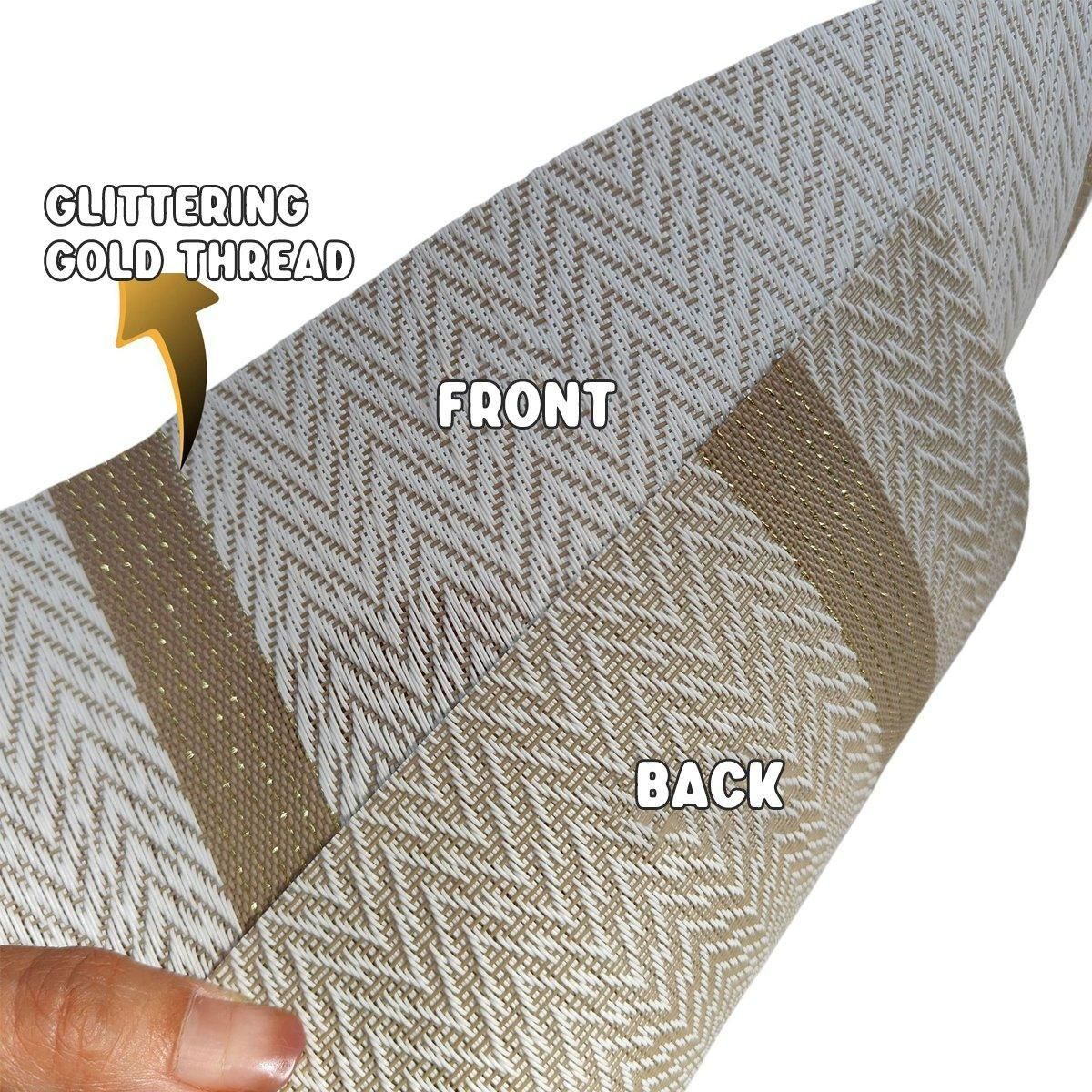 4X Anti-Slip Woven Placemat Waterproof Oil-proof Placemat Heat Resistant PVC Mat - Blue — image 6