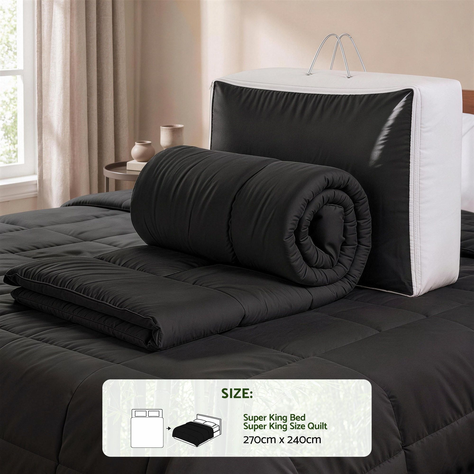 Giselle 200GSM Bamboo Microfibre Super King Quilt Lightweight All Season Doona โ image 2
