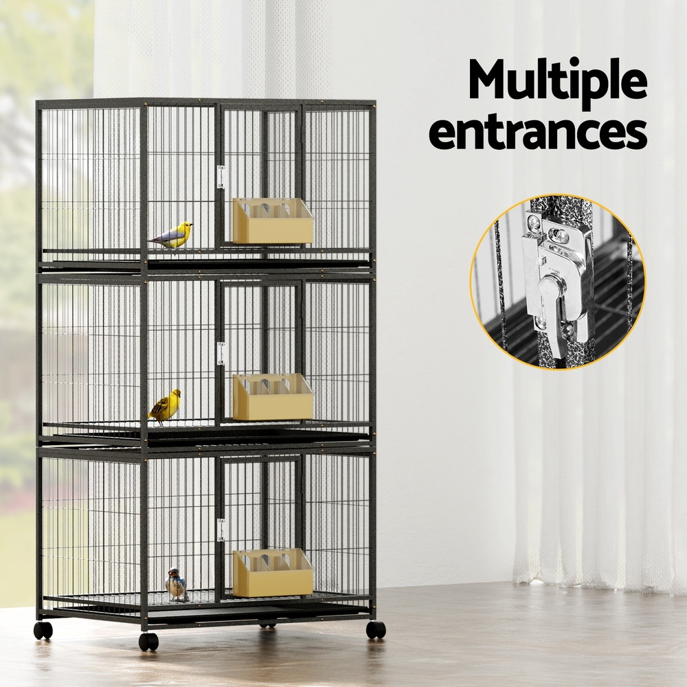 i.Pet Bird Cage Large Bird Cages Aviary Budgie Perch Cage Parrot Pet Stand Wheels — image 4