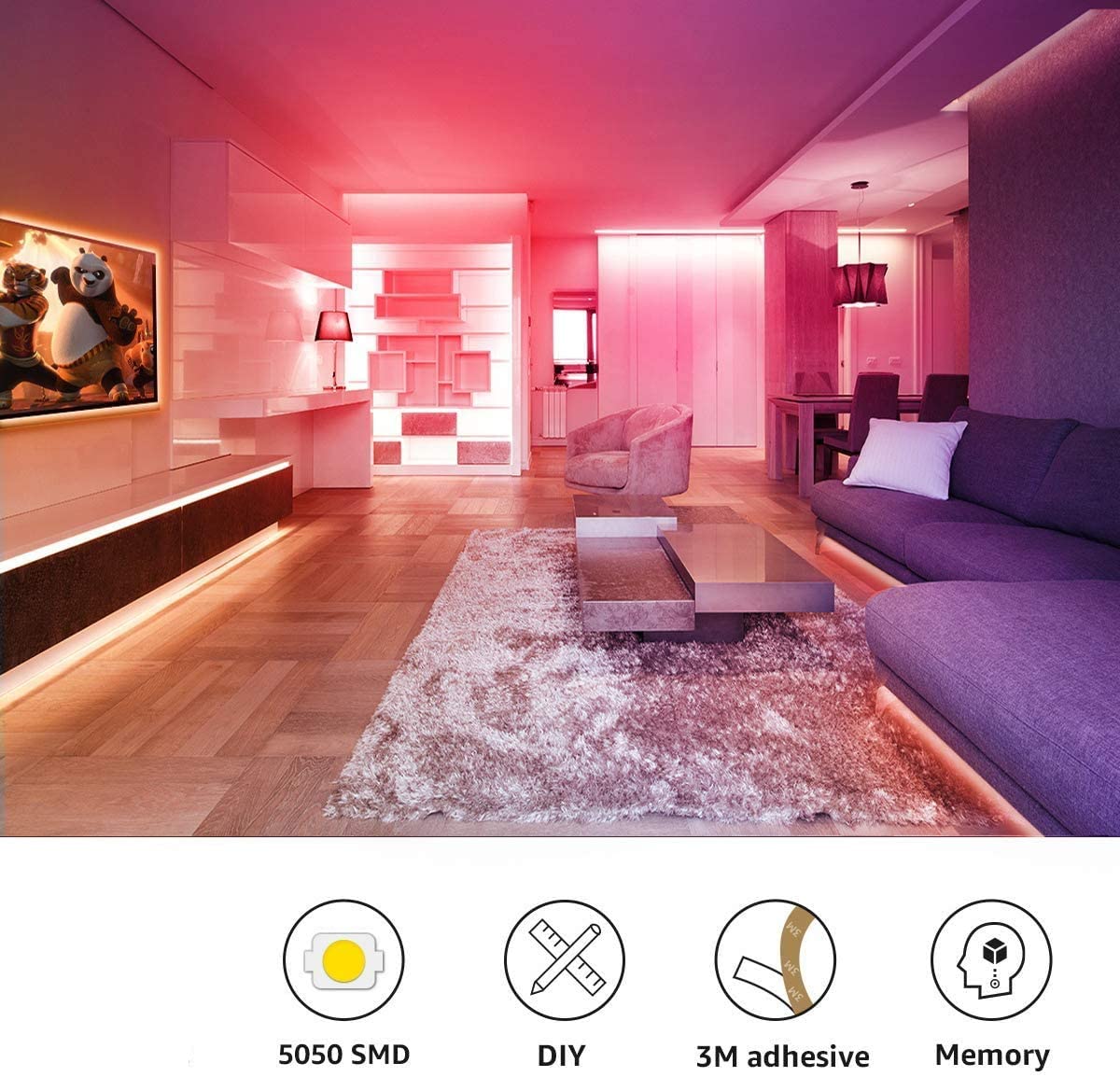 5050 RGB LED Strip Lights Waterproof SMD 300 IP65 5m 12V 44key IR Controller โ image 6
