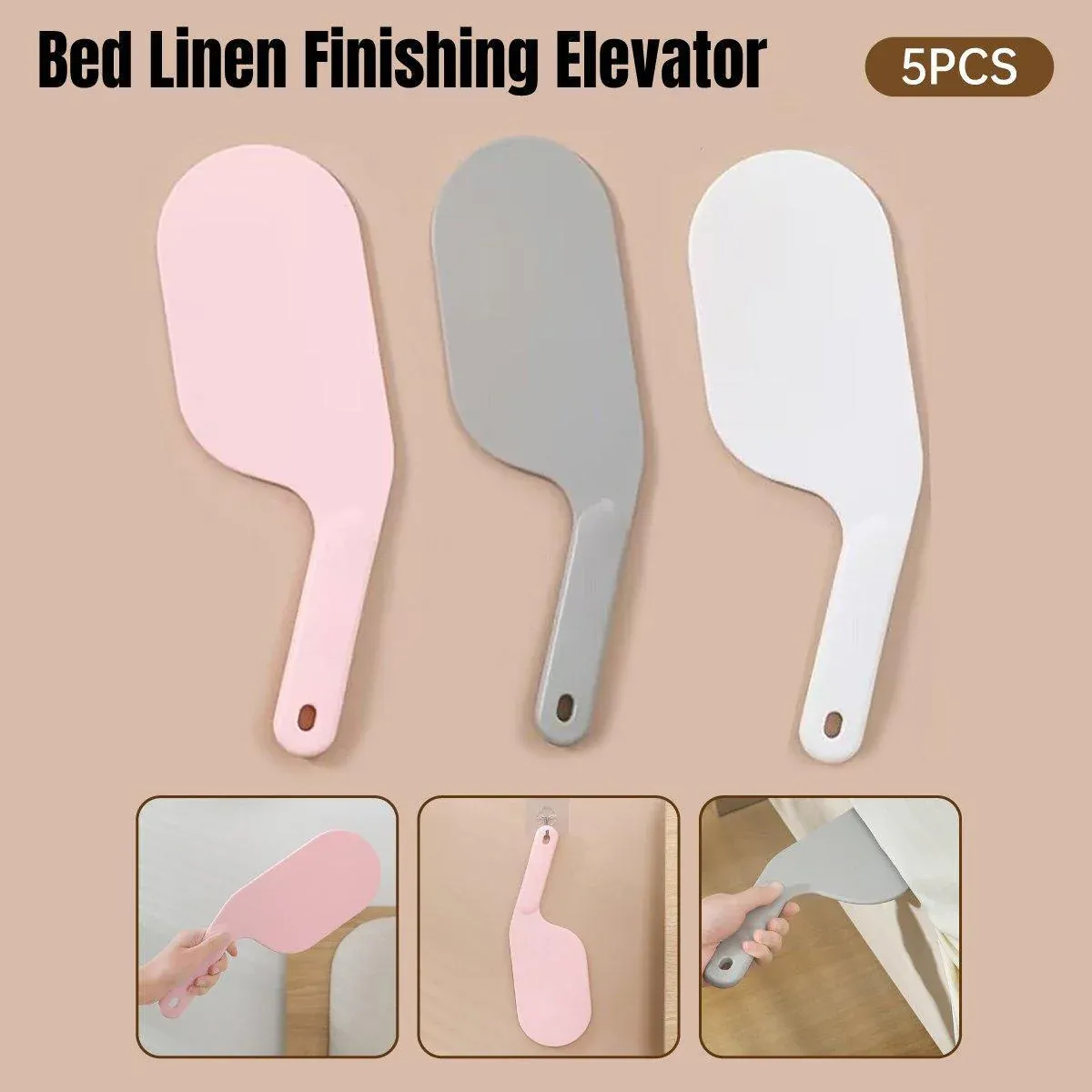 5pcs Bed Sheet and Mattress Organizer Fixer Gap Lifter Tool Bed Sheet Holder Set - Grey โ image 2