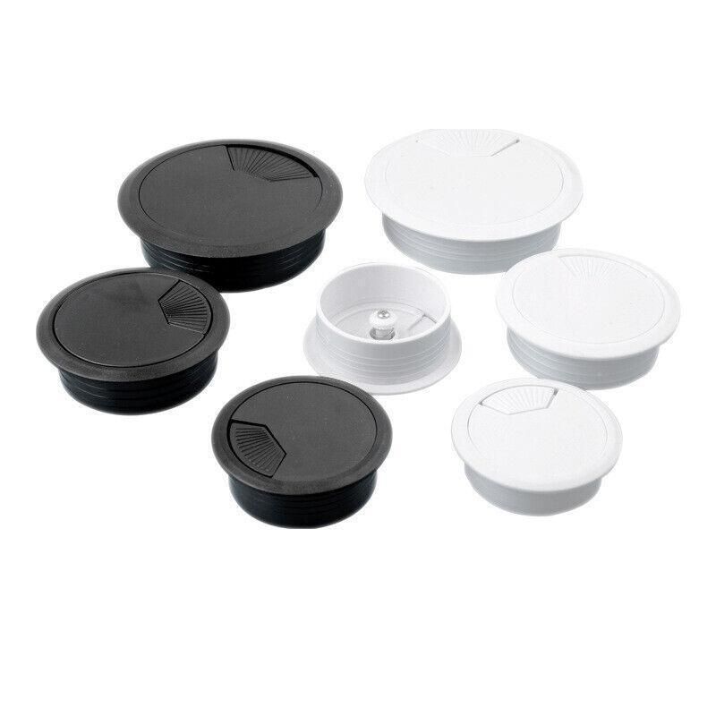 Desk Grommet Cable Hole Covers 50mm Wire Tidy Port for Table Surface 12pcs Set - White-12PCS — image 3
