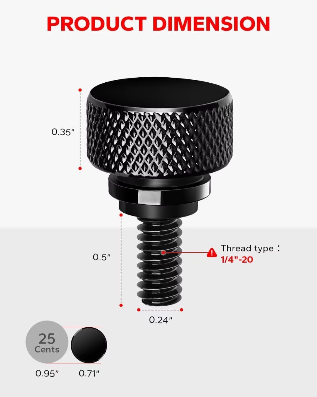 Gloss Black 304 Stainless Steel Seat Bolt Screw Compatible with Harley Davidson 1996-2025 — image 6