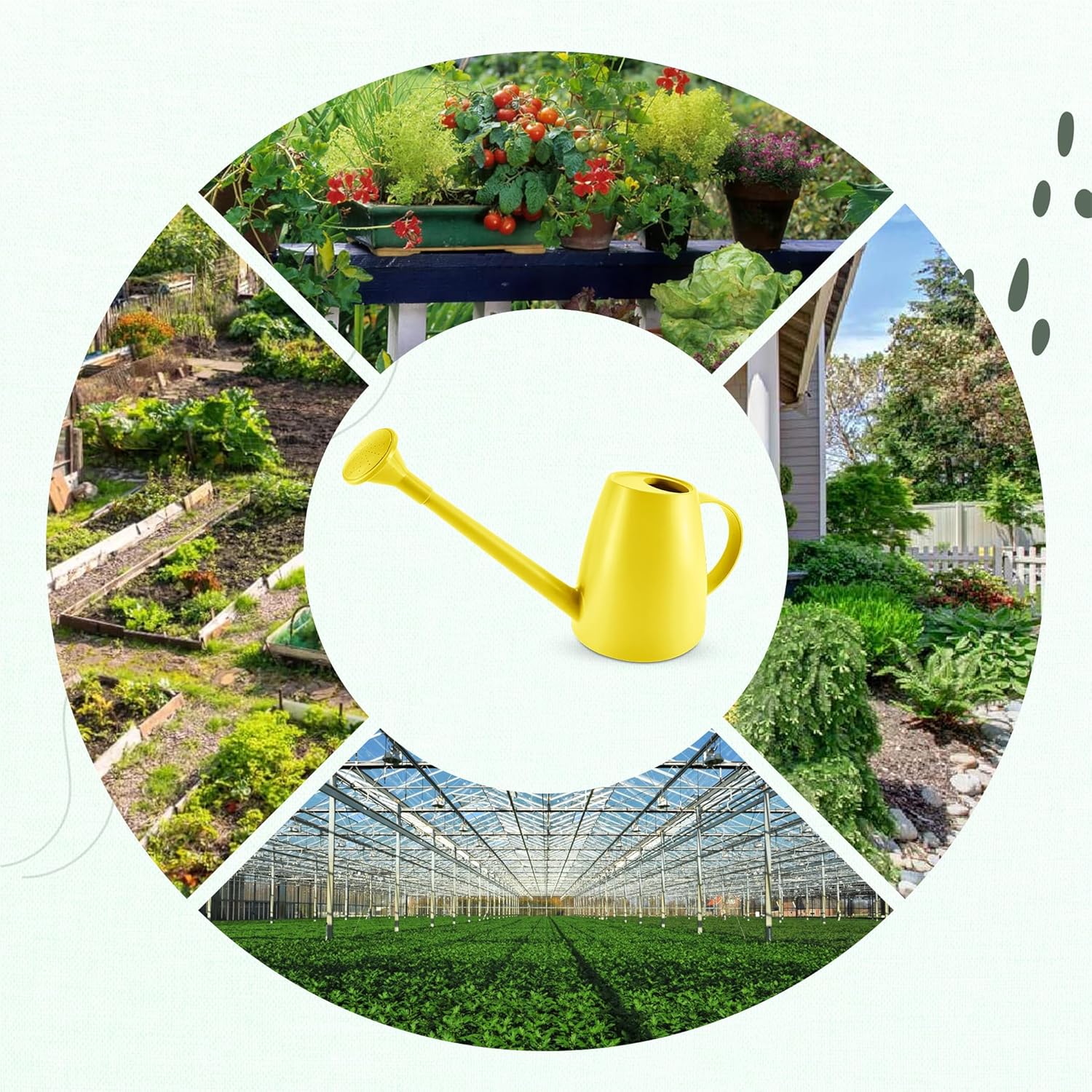 Plastic watering can - Plastic sprayer - Durable garden watering can - For plants and flowers - Easy-to-pour watering can for outdoor and indoor use - 1.8L โ image 3